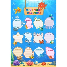 Classroom Birthday Calendar Ocean Design